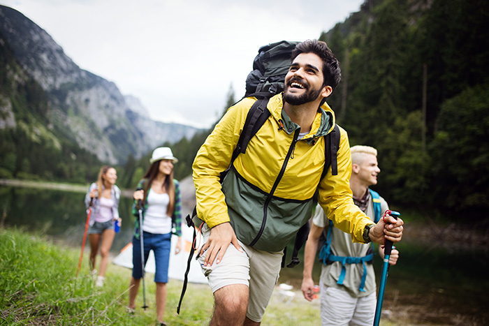 group hiking